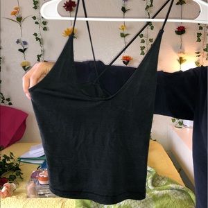 Black Crop Top Tank Top